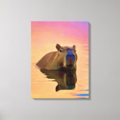 Toile Capybara Se baigner dans le lac (Recto)