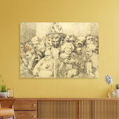 Toile Caractères littéraires assemblés autour de la Méda (Insitu(Salon))