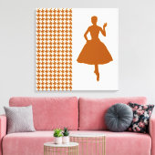 Toile Caramel Moderne Houndstooth avec mode Silhouette (Insitu(Salon))