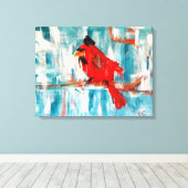 Toile Cardinal en neige (Insitu (Plancher de Bois))