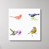 Toile Cardinal, Grackle, Colibri, Oriole (Recto)