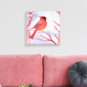 Toile Cardinal rouge | Belle aquarelle peinture (Insitu(Salon))