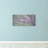 Toile Cardinal rouge dans l'arbre rouge de l'est (Insitu (Plancher de Bois))