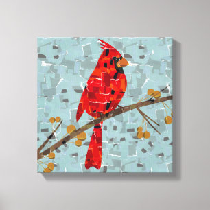 Toile Cardinal rouge, l'oiseau de Noël