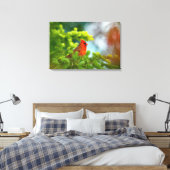 Toile Cardinal Sur Une Branche À feuillage persistant (Insitu(Chambre))