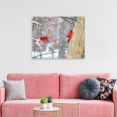 Toile Cardinaux dans la neige (Insitu(Salon))