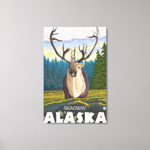 Toile Caribou dans le sauvage - Skagway, Alaska