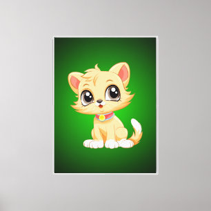 Toile Caricature adorable de chat