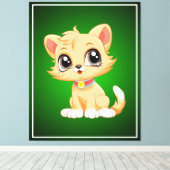 Toile Caricature adorable de chat (Insitu (Plancher de Bois))