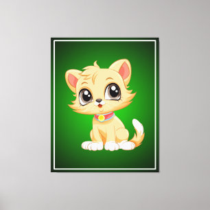 Toile Caricature adorable de chat