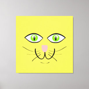 Toile Caricature amusante du visage de chat-29034