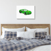 Toile Caricature de course automobile verte - Choisissez (Insitu(Chambre))