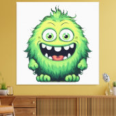 Toile Caricature du Monstre Vert et souriant (Insitu(Salon))