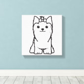 Toile Caricature pour chien du Yorkshire Terrier (Insitu (Plancher de Bois))