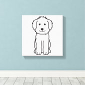 Toile Caricature pour chien Goldendoodle (Insitu (Plancher de Bois))