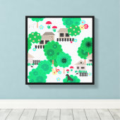 Toile Caricature pour enfants abstraits sans couture mai (Insitu (Plancher de Bois))