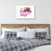 Toile Caricature volante de cochon rose | choisir la cou (Insitu(Chambre))