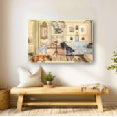 Toile Carl Larsson Aquarelle, Art folklorique suédois ne