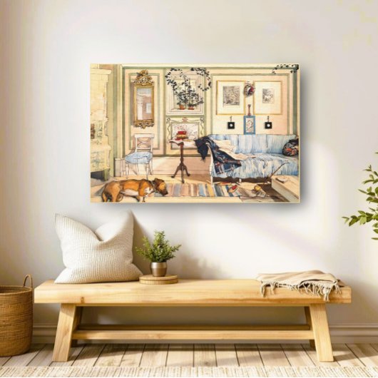 Toile Carl Larsson Aquarelle, Art folklorique suédois ne