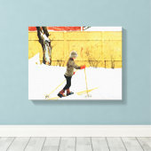 Toile Carl Larsson Boy Ski au Falun Home (Insitu (Plancher de Bois))