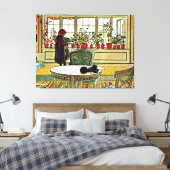 Toile Carl Larsson - Fleurs sur un rebord de fenêtre (Insitu(Chambre))