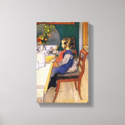 Toile Carl Larsson Petit déjeuner malheureux de Late Ris (Recto)
