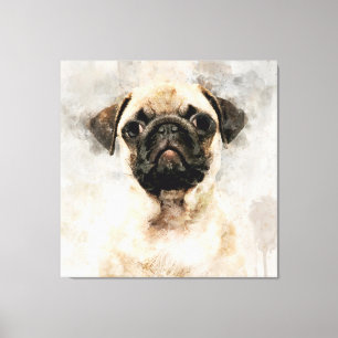 Toile Carlin Chien Aquarelle Portrait 01