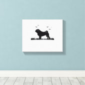 Toile Carlin Chien - Halloween Lune Silhouette Classique (Insitu (Plancher de Bois))