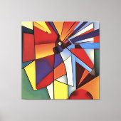 Toile Carnation Rouge Dans Un Vase Art Géométrique Abstr (Recto)