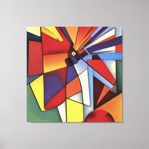 Toile Carnation Rouge Dans Un Vase Art Géométrique Abstr