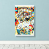 Toile Carnaval 2021 Cubist (Insitu (Plancher de Bois))