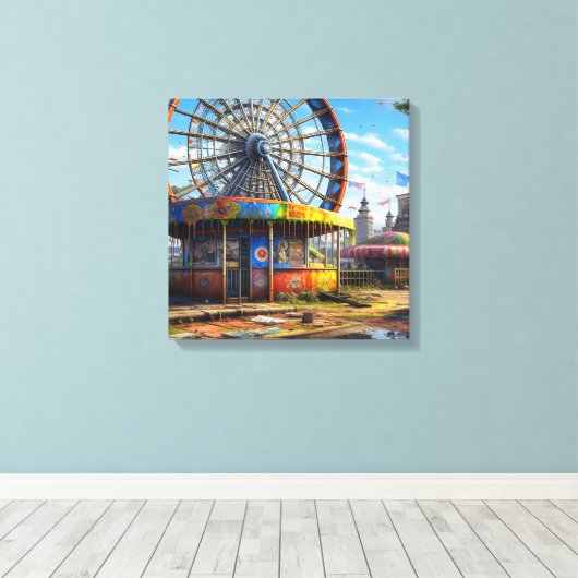 Toile Carnaval abandonné Ferris Wheel Ai art (Insitu (Plancher de Bois))