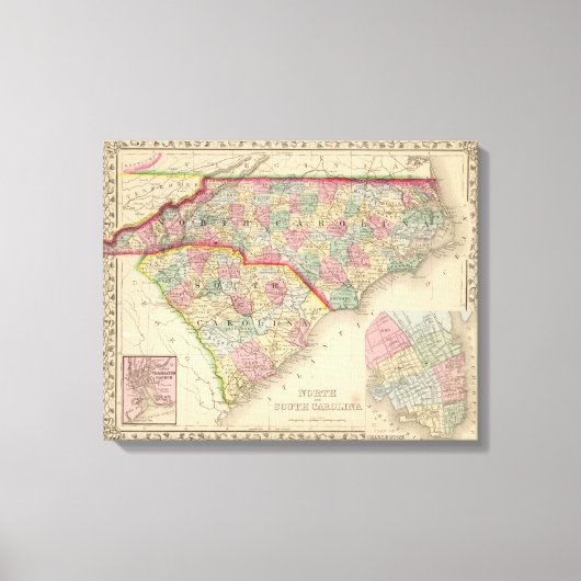 Toile Carolina N & S Carte par Mitchell (Recto)