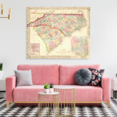 Toile Carolina N & S Carte par Mitchell (Insitu(Salon))