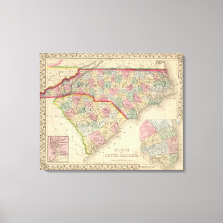 Toile Carolina N & S Carte par Mitchell