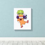 Toile Carotte dans la musique avec casque (Insitu (Plancher de Bois))