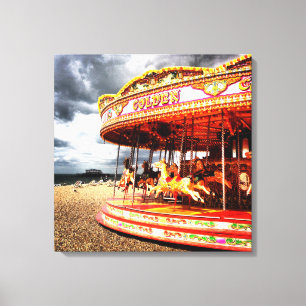 Toile Carousel sur la plage de Brighton