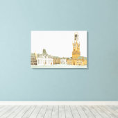 Toile Carré de marché. Bruges Belgique (Insitu (Plancher de Bois))