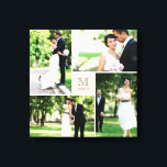 Toile Carré rose Grille Monogramme Mariage 4 Photo Colla<br><div class="desc">Conçu par fat*fa*tin. Facile à customiser avec votre propre texte,  photo ou image. Pour des demandes personnalisées,  veuillez contacter fat*fa*tin directement. Des frais personnalisés s'appliquent. www.zazzle.com/fat_fa_tin www.zazzle.com/color_therapy www.zazzle.com/fatfatin_blue_knot www.zazzle.com/fatfatin_red_knot www.zazzle.com/fatfatin_mini_me www.zazzle.com/fatfatin_box www.zazzle.com/fatfatin_design www.zazzle.com/fatfatin_ink</div>