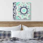 Toile Carreau bleu Batik III (Insitu(Chambre))