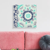 Toile Carreau bleu Batik III (Insitu(Salon))