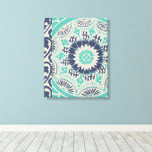 Toile Carreau bleu Batik III (Insitu (Plancher de Bois))