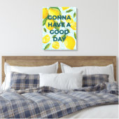 Toile Carreaux citron "Gonna have a Good Day" personnali (Insitu(Chambre))