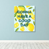 Toile Carreaux citron "Gonna have a Good Day" personnali (Insitu (Plancher de Bois))