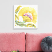 Toile Carreaux floraux de l'abbaye - Jaune (Insitu(Salon))