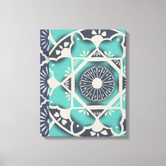 Toile Carrelage bleu Batik II (Recto)