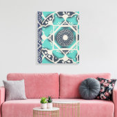 Toile Carrelage bleu Batik II (Insitu(Salon))