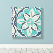 Toile Carrelage bleu Batik IV (Insitu (Plancher de Bois))