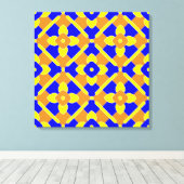 Toile Carrelage espagnol orange bleu jaune Motif (Insitu (Plancher de Bois))