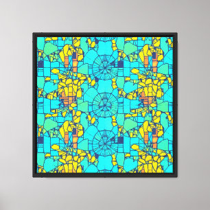 Toile Carrelage géométrique à haut contraste Art abstrai